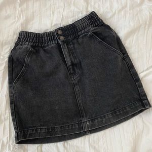 Black Denim Skirt